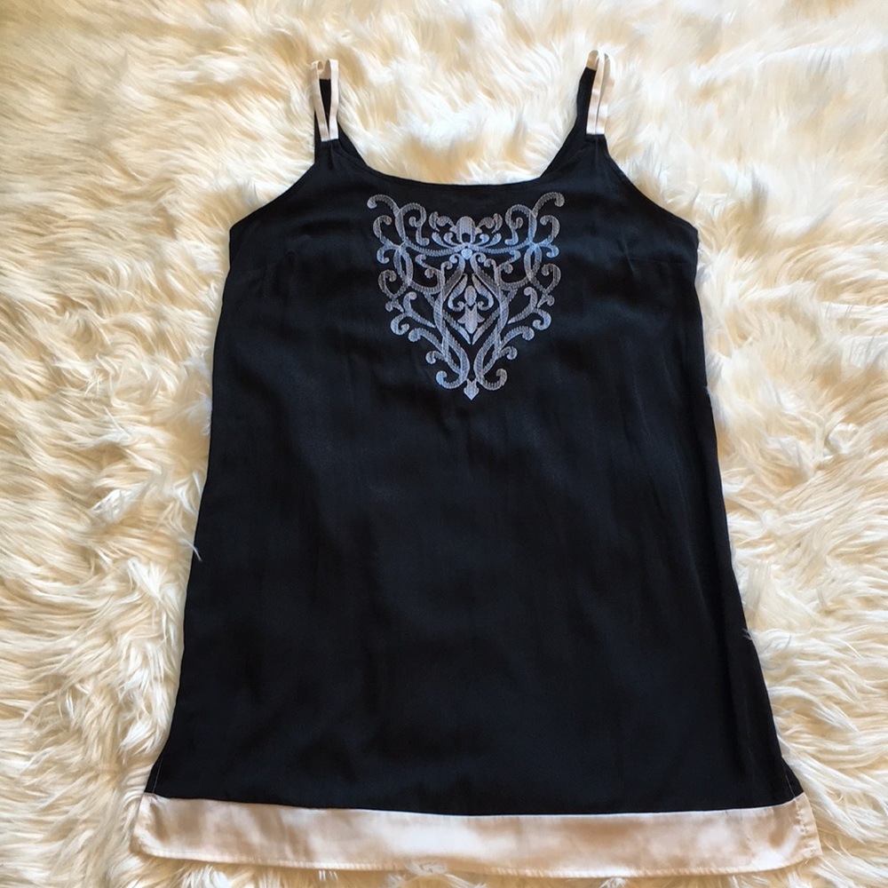 Dotti Black with White Embroidery Swim Cover-Up Dress